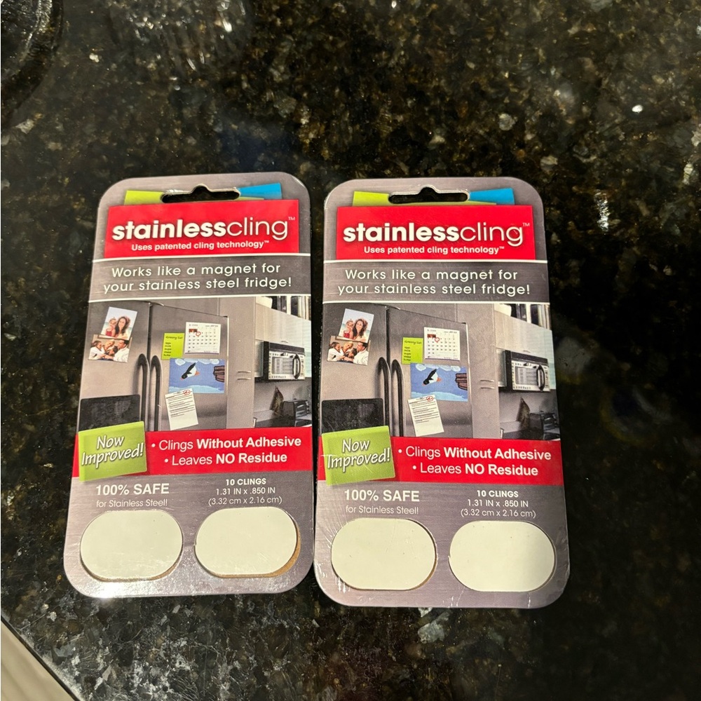 Two NIP Stainless Clings for refrigerators
